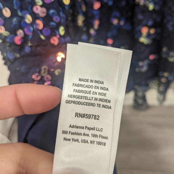 Adrianna Papell Spaghetti Sweetheart Navy Sequin Maxi Dress - Picture 14 of 15